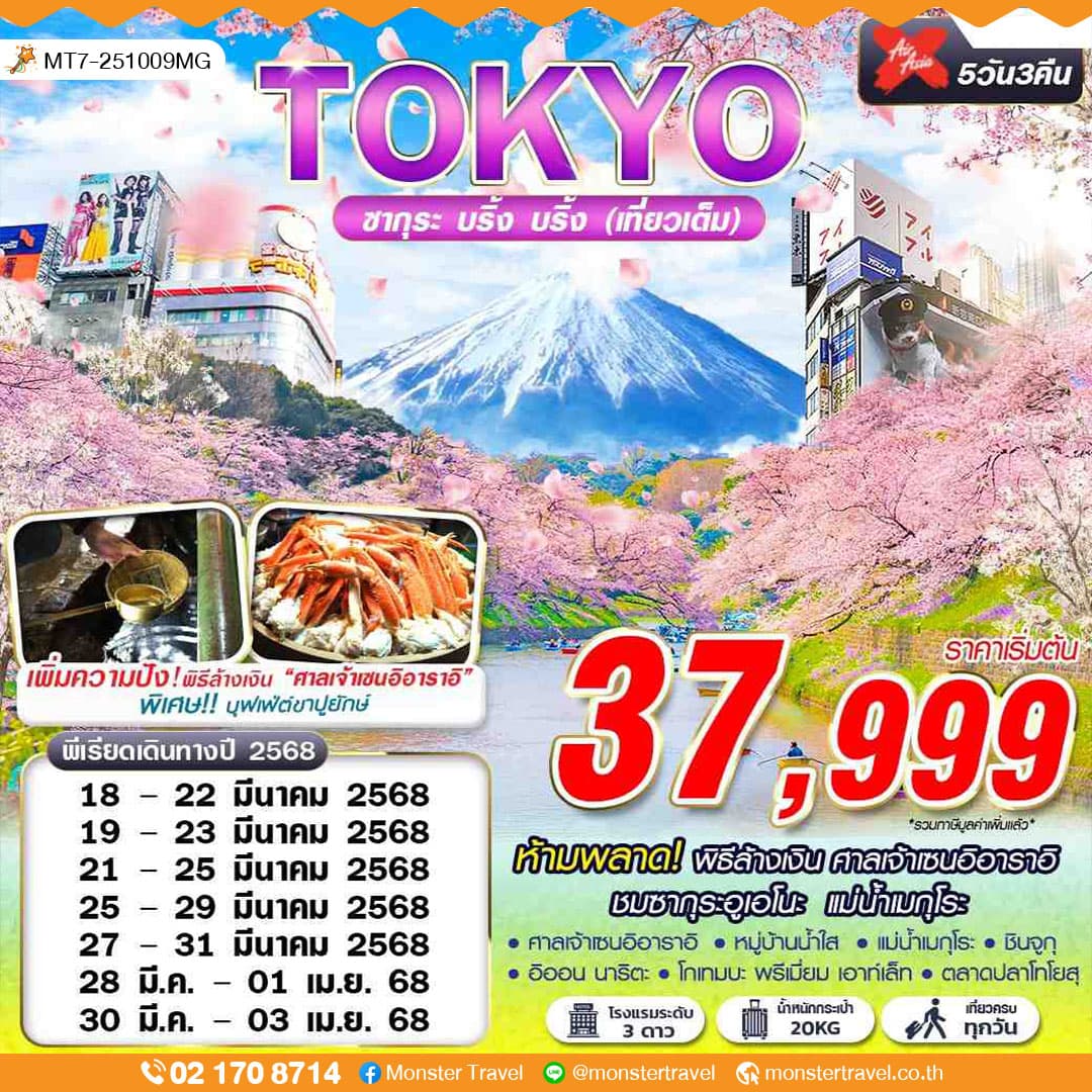 TOKYO ซากุระ บริ้งบริ้ง (เที่ยวเต็ม บินดึก)