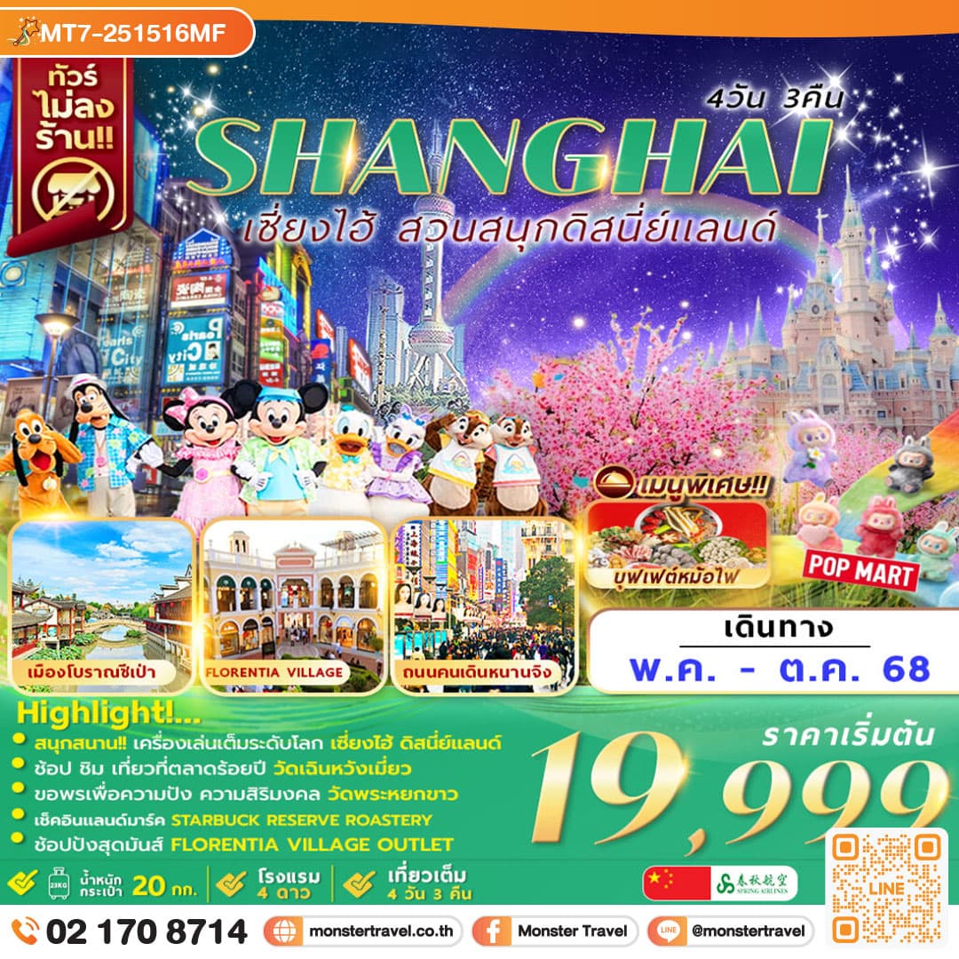 Shanghai Disneyland 4D3N by 9C