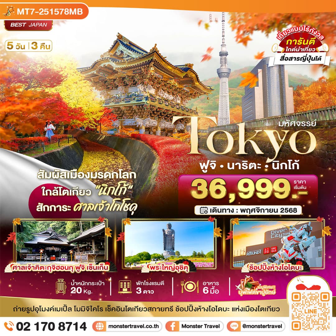 มหัศจรรย์...TOKYO ฟูจิ นาริตะ นิกโก้ 5 วัน 3 คืน