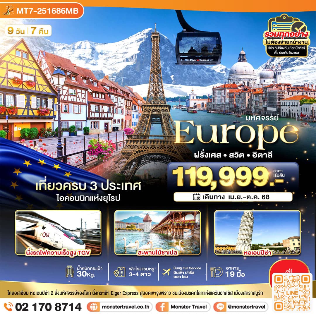 มหัศจรรย์... อิตาลี สวิต ฝรั่งเศส นั่ง TGV สู่สตราสบูร์ก 9 วัน 7 คืน