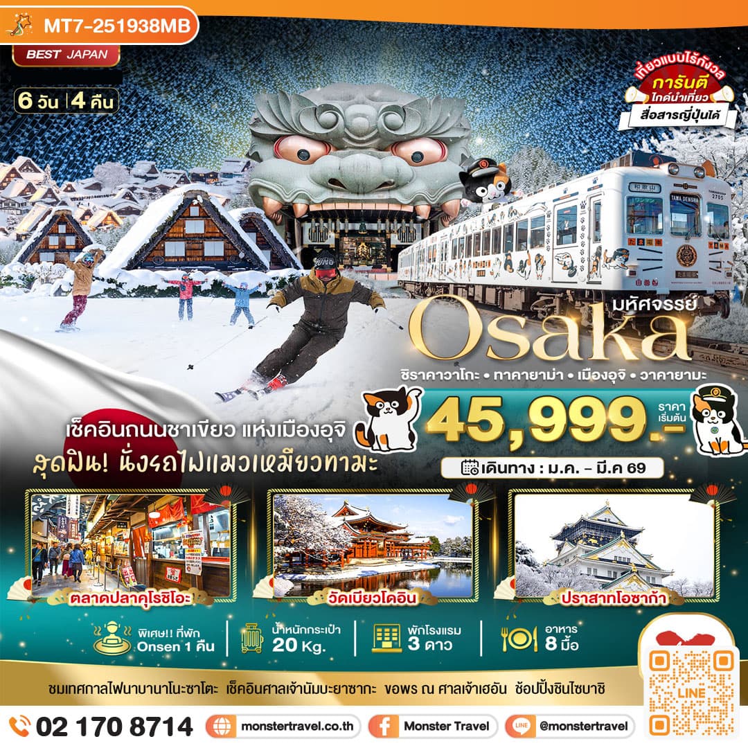 มหัศจรรย์…OSAKA ชิราคาวาโกะ ทาคายาม่า เมืองอุจิ วาคายามะ  6 วัน 4 คืน