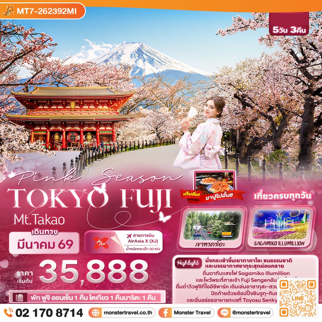 Pink Season TOKYO FUJI Mt.Takao 5วัน 3คืน