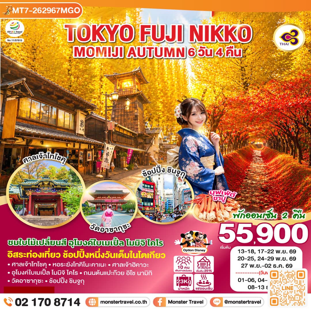 monster travel TOKYO FUJI NIKKO MOMIJI AUTUMN 6D 4N