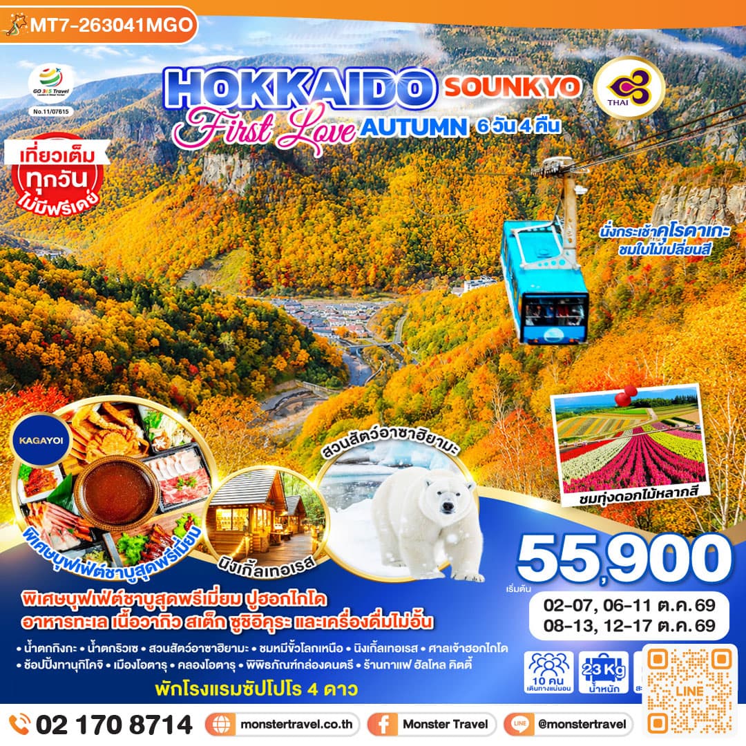 monster travel HOKKAIDO SOUNKYO First Love AUTUMN 6D 4N