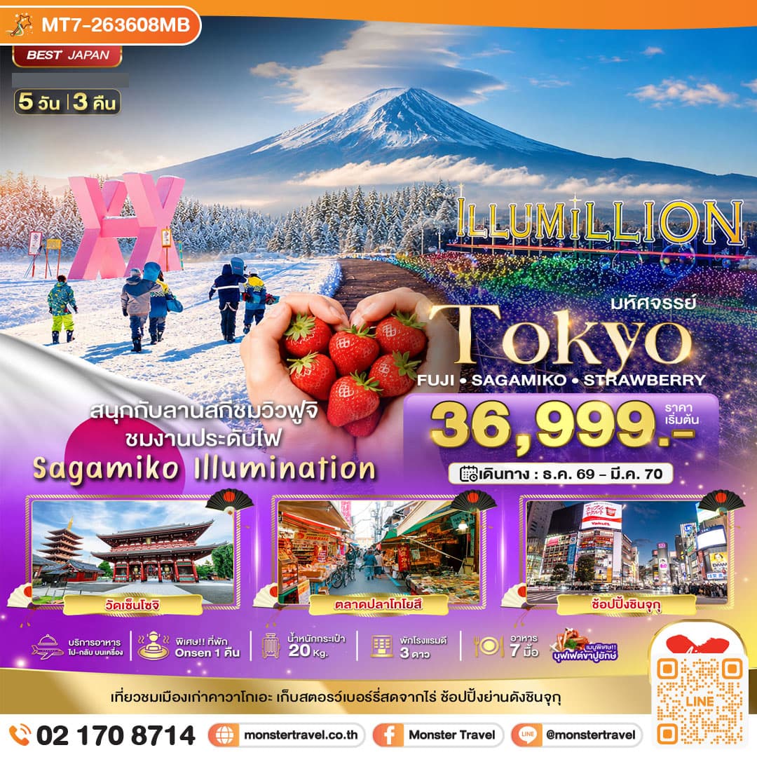 monster travel มหัศจรรย์…TOKYO FUJI SAGAMIKO ILLUMINATION WINTER 5D3N 5 วัน 3 คืน
