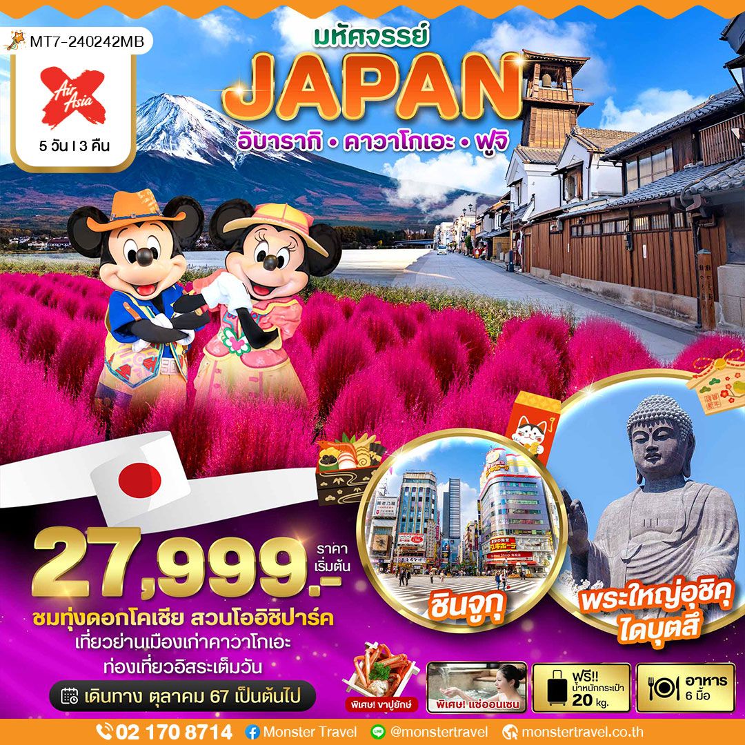 มหัศจรรย์...JAPAN อิบารากิ คาวาโกเอะ ฟูจิ 5 วัน 3 คืน