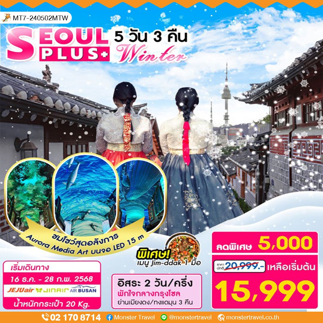 SEOUL PLUS+  5 วัน 3 คืน