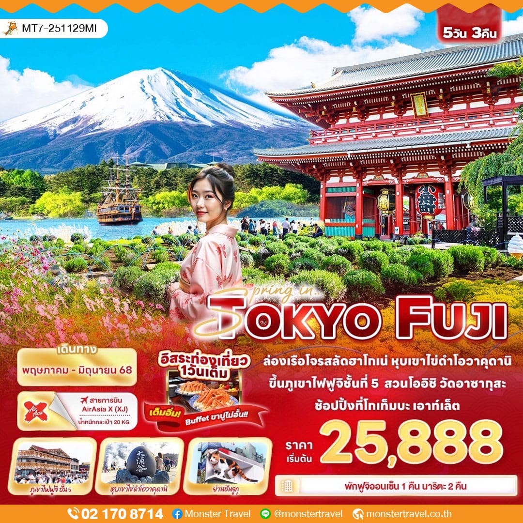 monster travel Spring in TOKYO FUJI 5วัน3คืน
