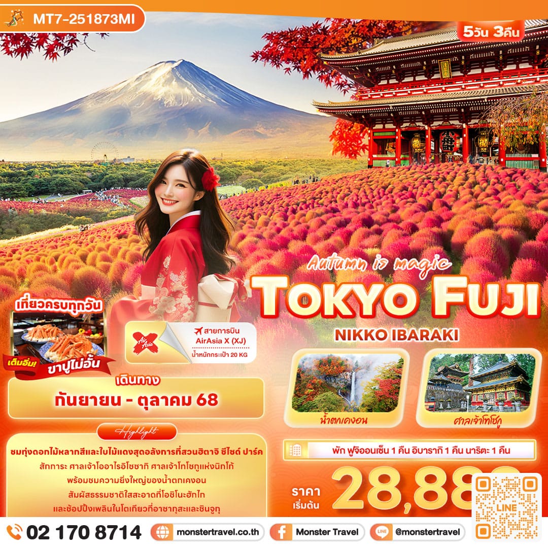 monster travel Autumn is magic TOKYO FUJI NIKO IBARAKI 5วัน 3คืน